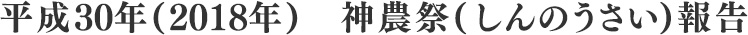 平成30年（2018年）　神農祭（しんのうさい）報告